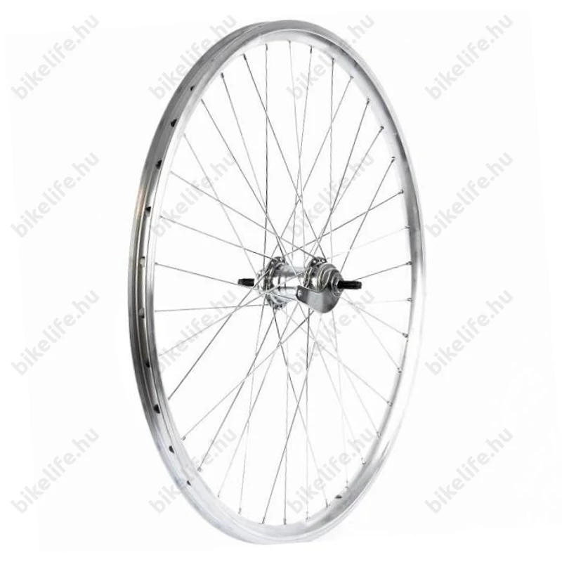 26-os vagy 559-es kontrás hátsó kerék, duplafalú felnivel és 2,3mm-es küllőkkel