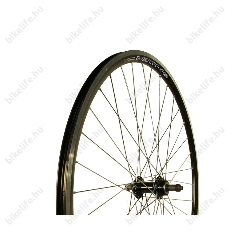 Spider országúti hátsó kerék 622x13 csőtengely, fekete abroncs+fekete agy, menetes, gyorszáras(nem tartozéka)