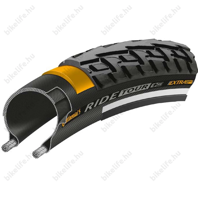 Continental Ride Tour 47-622mm trekking/cross köpeny fekete, reflexcsíkos