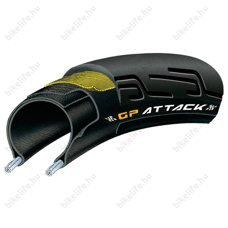 Continental Grand Prix Attack Skin 22-622mm országúti köpeny hajtogatható, első kerékre, 190g