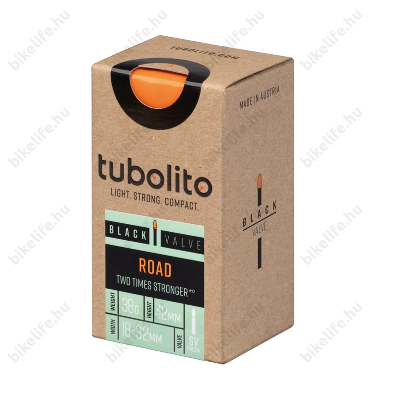 Tubolito Road országúti tömlő 622-18/28 60mm-es fekete SV szelep, 36 gramm
