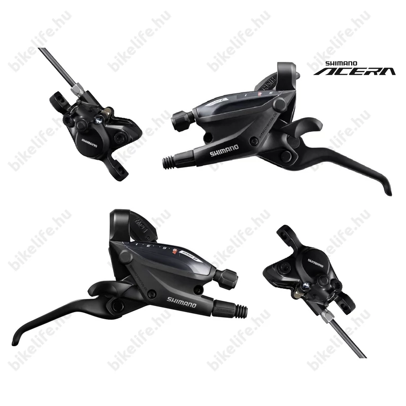 Shimano Acera hidraulikus fékszett 3x8 fokozatú váltó/fékkarral 1000+1700 mm fékcsővel ST-EF505+BR-MT200