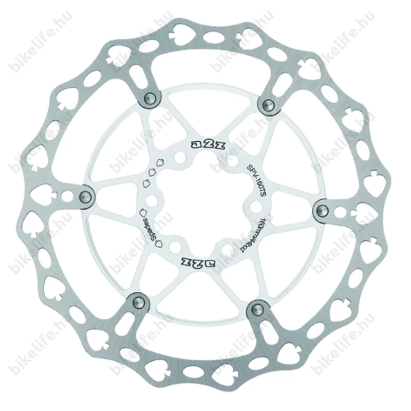 Fék tárcsa A2Z Teppan Yaki SPV-TS 160mm, fehér CNC-zett alu csillaggal