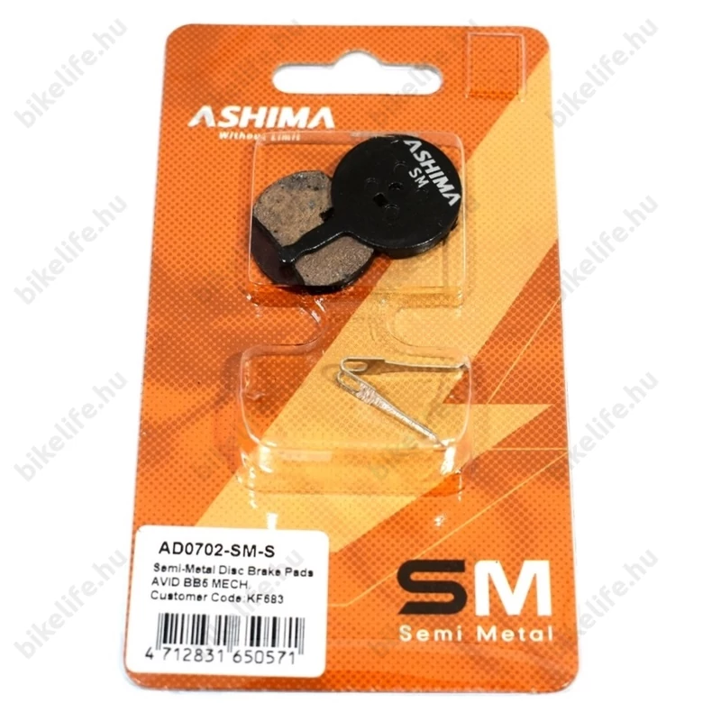 Ashima AD0702 félfémes tárcsafékbetét Avid BB3-BB5 mechanikus, Promax DSK710-715-720 fékekhez