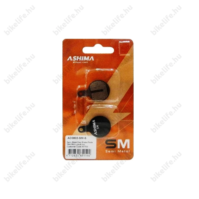 Ashima AD0802 félfémes tárcsafékbetét Tektro Lyra IOX és Novella fékekhez (SemiMetal)