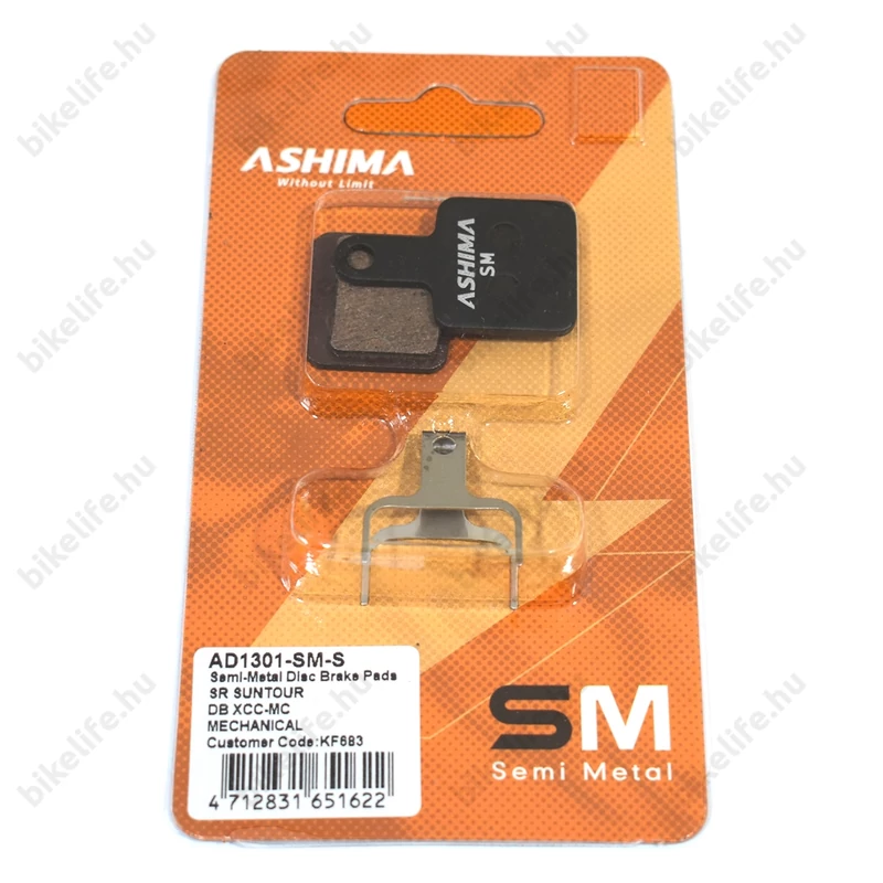 Ashima AD1301SM félfémes tárcsafékbetét Tektro SUB és Novella fékekhez (SemiMetal)