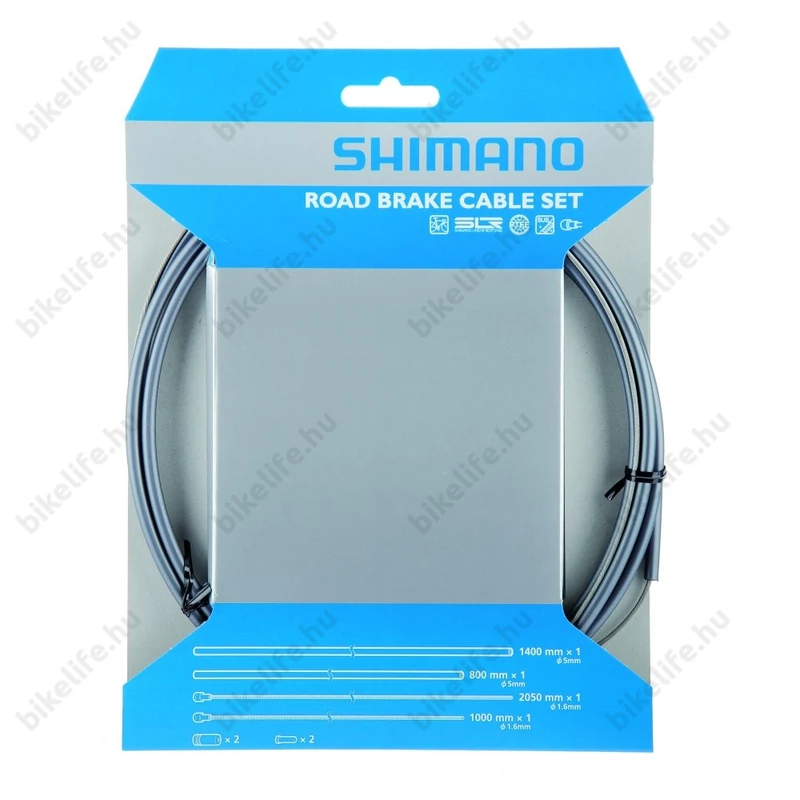 Shimano Hi-gray Sil-Tec országúti fékbowdenszett 2050 és 1000 mm házzal PTFE bevonatú rozsdamentes bowdenekkel
