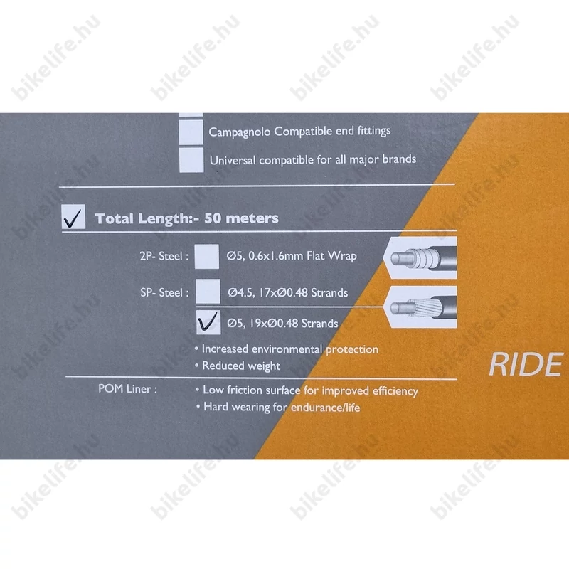 Ashima Action + SP hosszantiszálas fékbowdenház tárcsafékekhez 5mm átmérőjű méterben