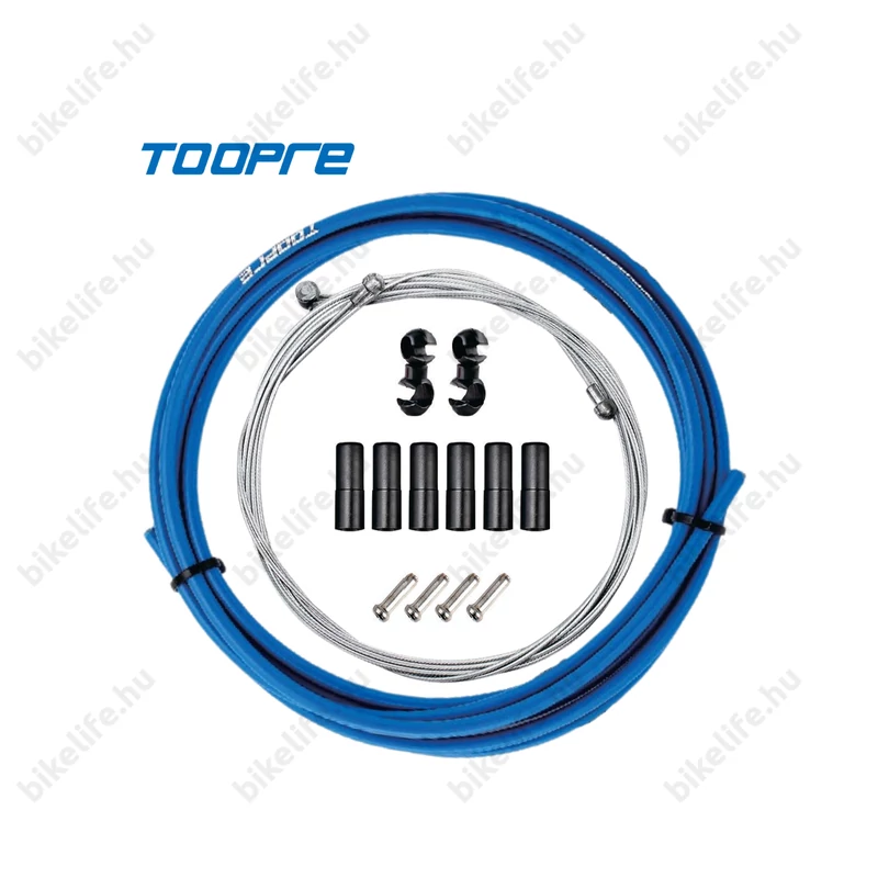 Toopre fékbowden készlet kék színű 2,5 méter (bowdenház+bowdenek+kupakok+bowdenvégek+összekötők)