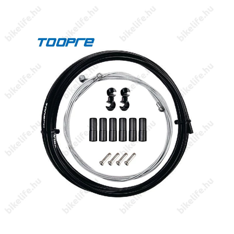 Toopre fékbowden készlet fekete színű 2,5 méter (bowdenház+bowdenek+kupakok+bowdenvégek+összekötők)
