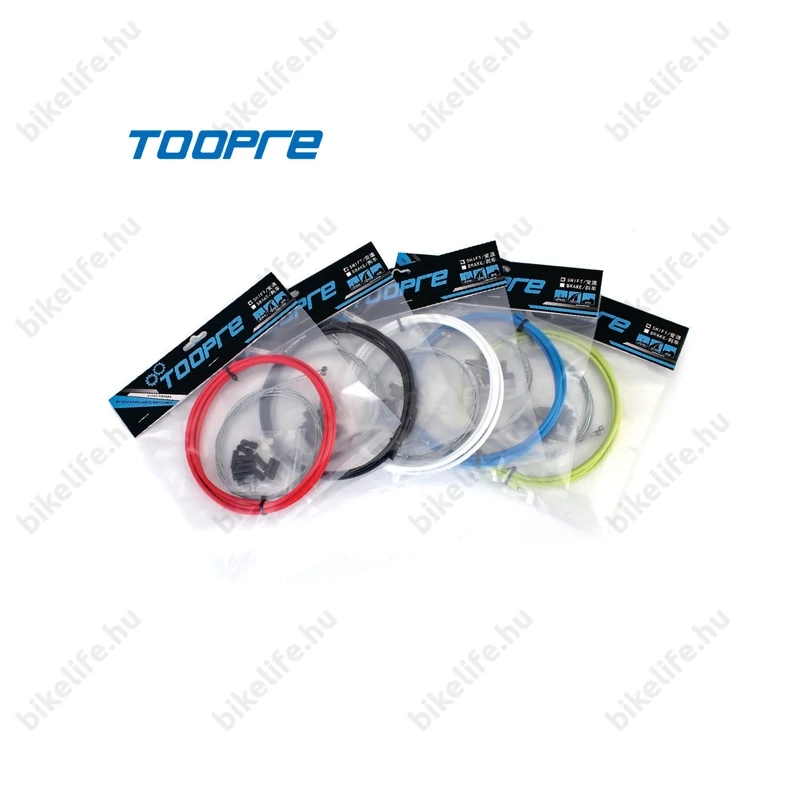 Toopre fékbowden készlet fehér színű 2,5 méter (bowdenház+bowdenek+kupakok+bowdenvégek+összekötők)