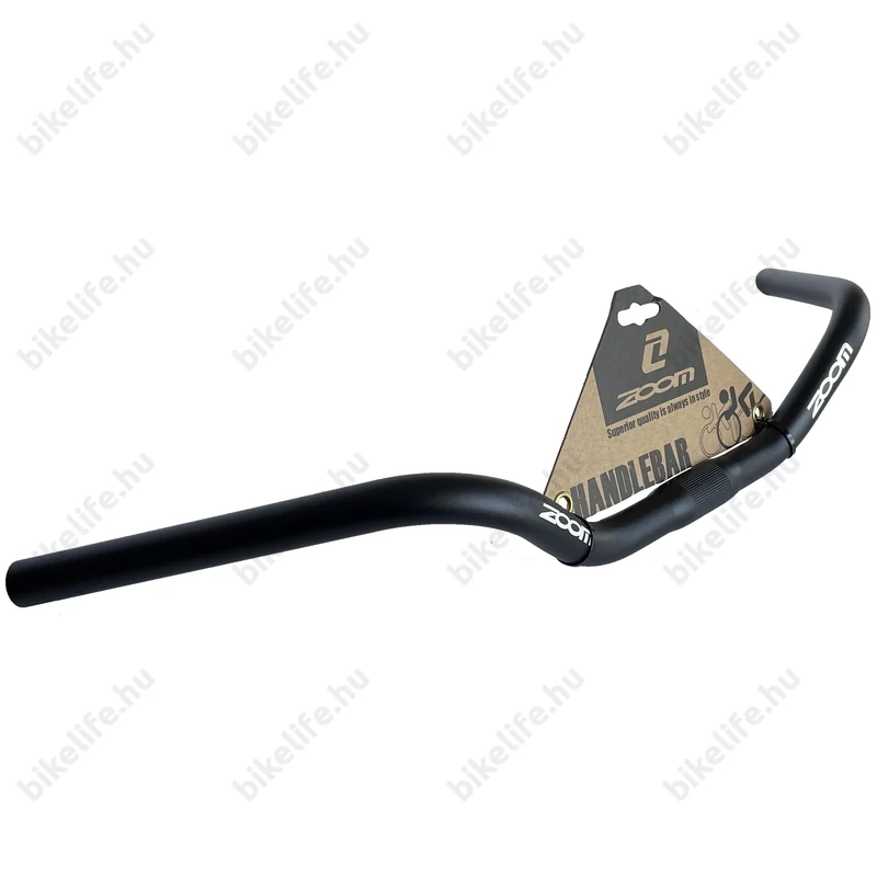 Zoom hajlított trekking kormány fekete 25,4mm befogó 595mm hossz 66mm emelkedés