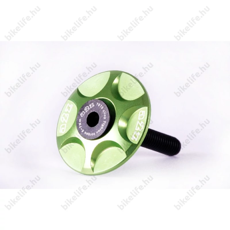 Kormánycsapágy alkatrész AH kupak A2Z zöld, CNC-zett, alu csavarral