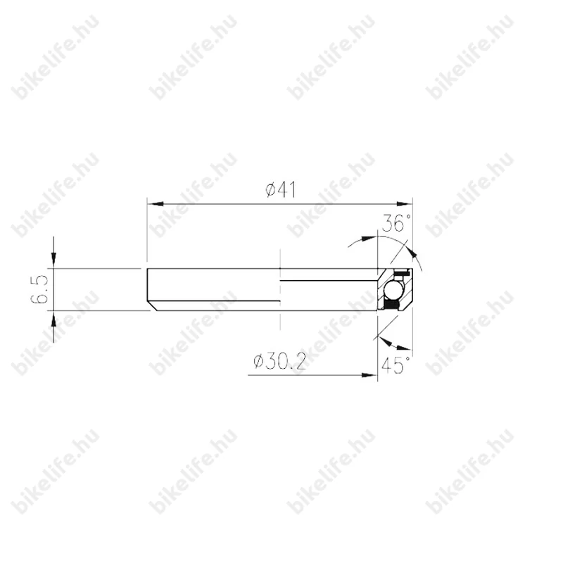 FSA TH-873S integrált kormánycsapágy 1-1/8 iparicsap.41mm külső átmérő 36°x45°