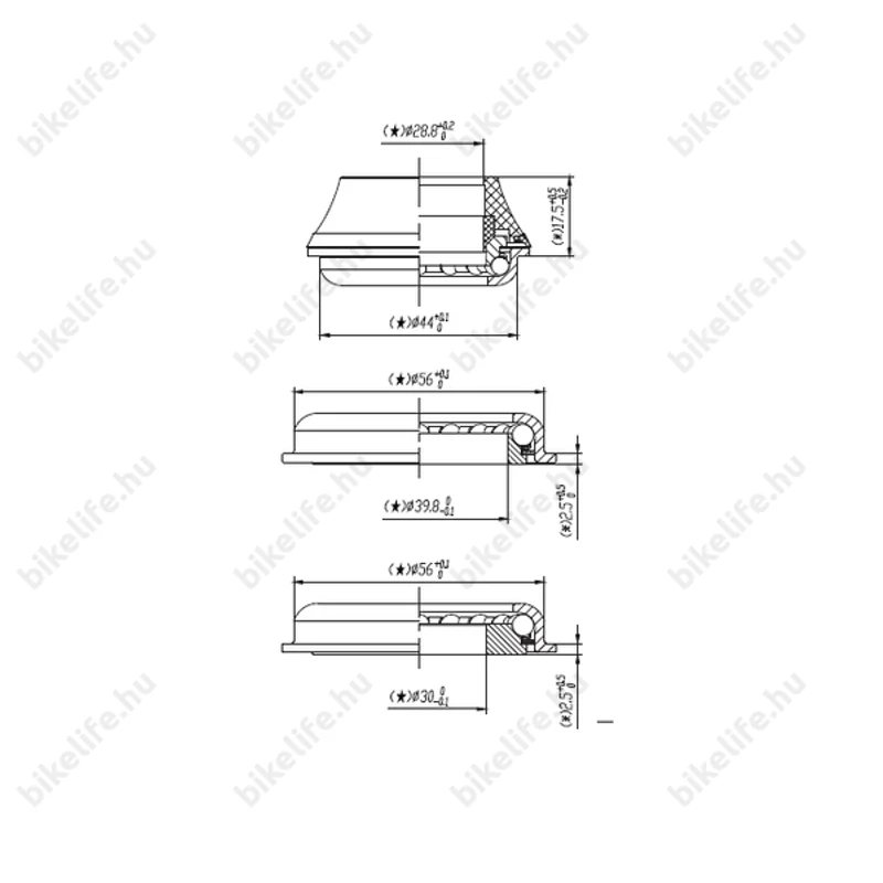 Extend kormánycsapágy félintegrált, tapered, 1-1/8-1,5