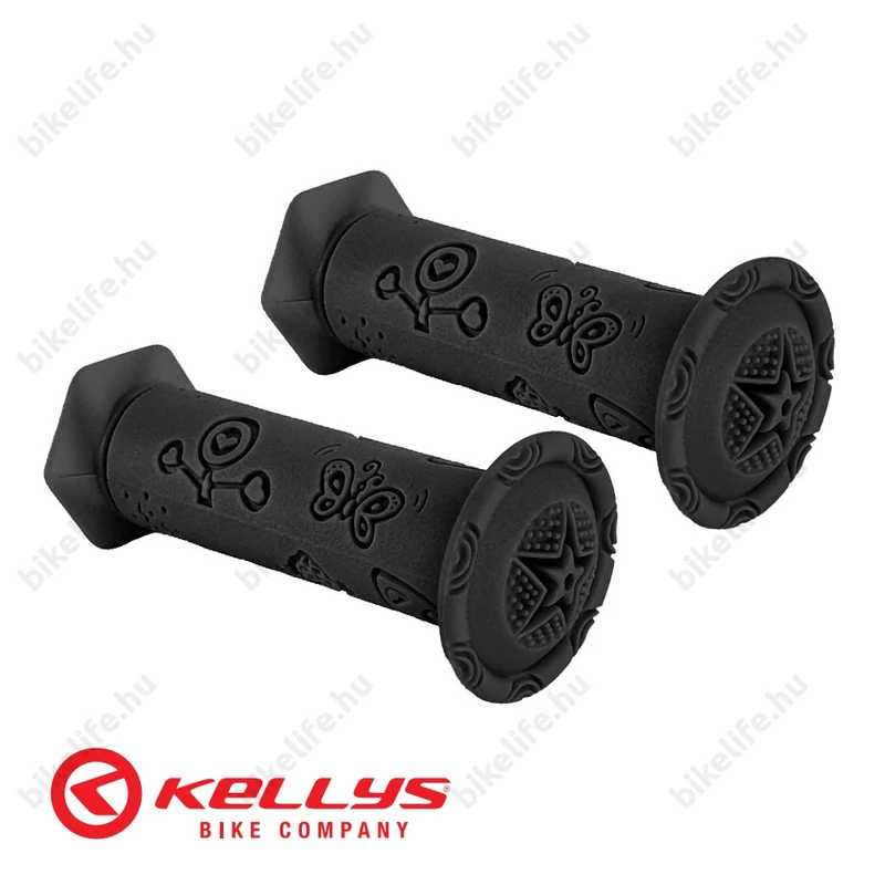 Kellys Kiddo gyerek markolat lecsúszásgátló peremekkel 95mm hosszú fekete