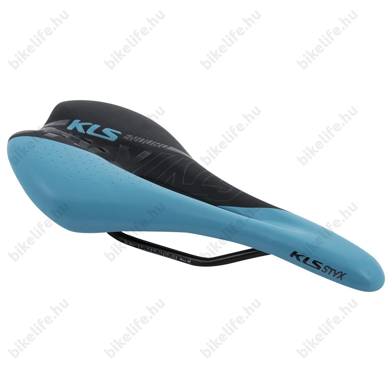 Kellys STYX MTB nyereg 277x162mm, 295g, acél pálca, fekete/kék