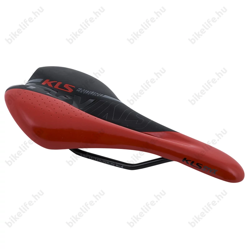 Kellys STYX MTB nyereg 277x162mm, 295g, acél pálca, fekete/piros