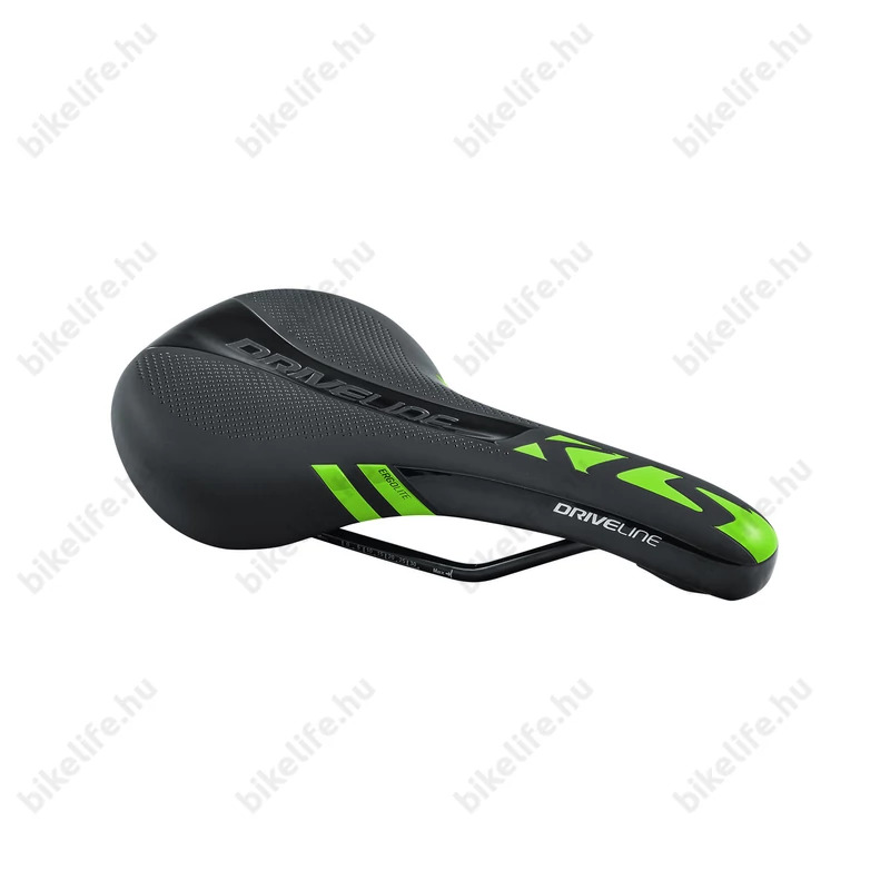 Kellys KLS Driveline komfort nyereg 277x162mm, fekete/neon zöld