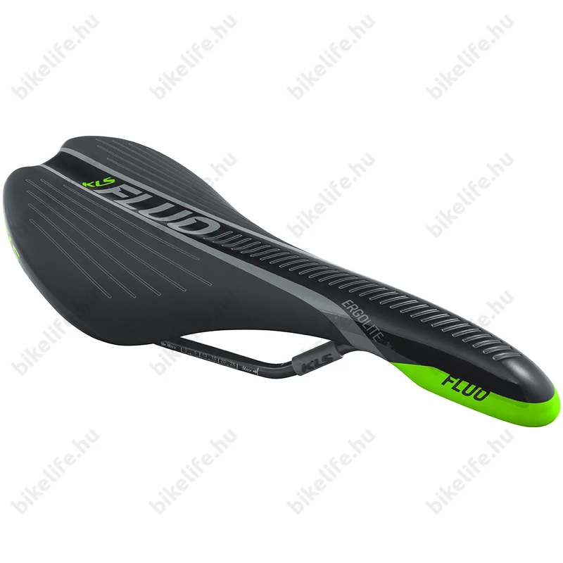 Kellys KLS Fluo sport nyereg 270x125mm, 282g, fekete/zöld