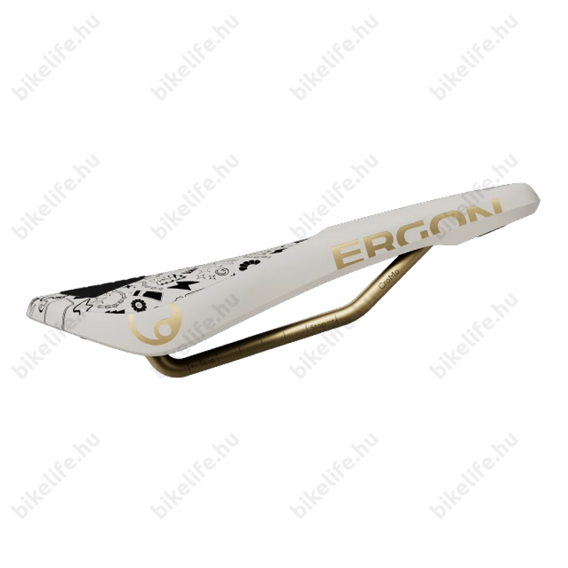 Ergon SM Downhill Comp Vali Höll Edition sport nyereg DH/Dirt/Gravity felhasználásra, Cr-Mo pálca, fehér