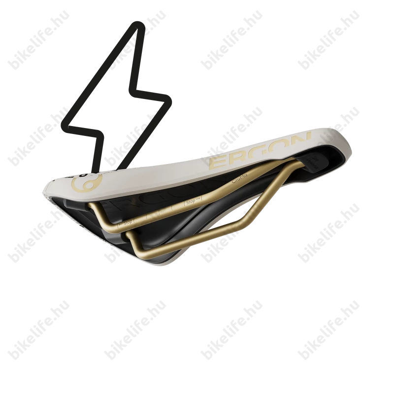 Ergon SM Downhill Comp Vali Höll Edition sport nyereg DH/Dirt/Gravity felhasználásra, Cr-Mo pálca, fehér