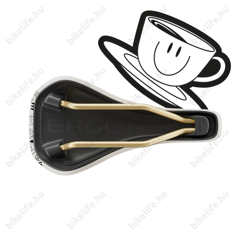 Ergon SM Downhill Comp Vali Höll Edition sport nyereg DH/Dirt/Gravity felhasználásra, Cr-Mo pálca, fehér