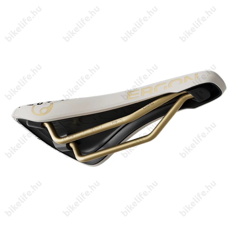 Ergon SM Downhill Comp Vali Höll Edition sport nyereg DH/Dirt/Gravity felhasználásra, Cr-Mo pálca, fehér