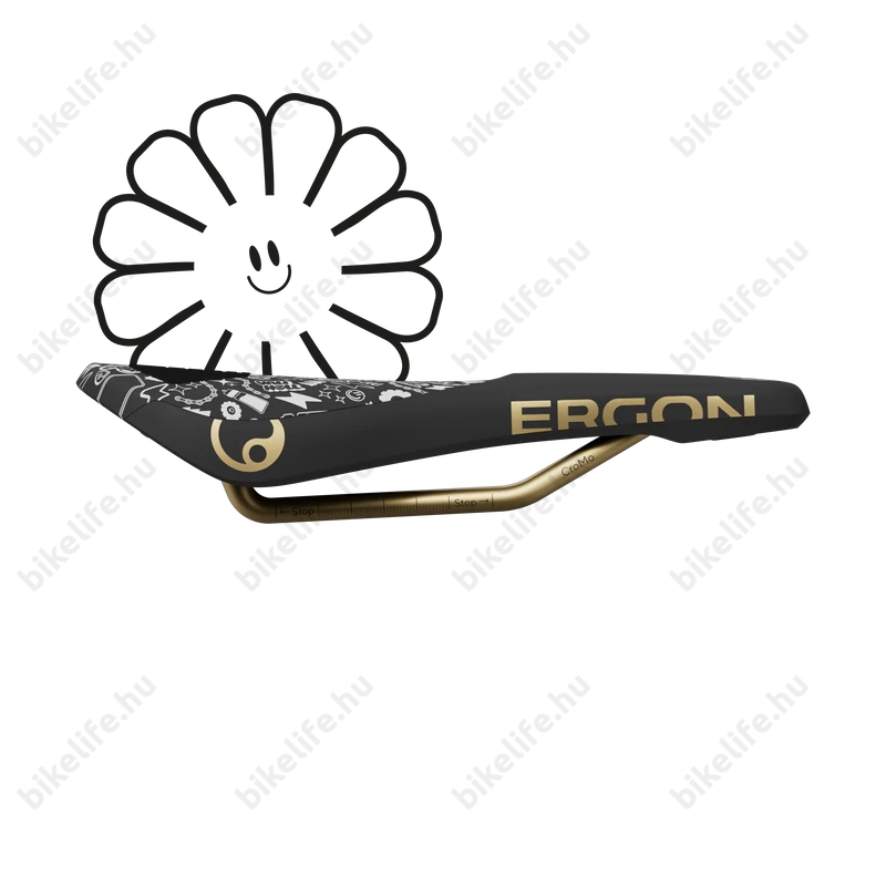 Ergon SM Downhill Comp Vali Höll Edition sport nyereg DH/Dirt/Gravity felhasználásra, Cr-Mo pálca, fekete