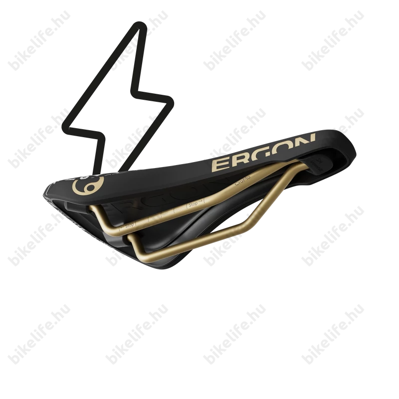 Ergon SM Downhill Comp Vali Höll Edition sport nyereg DH/Dirt/Gravity felhasználásra, Cr-Mo pálca, fekete