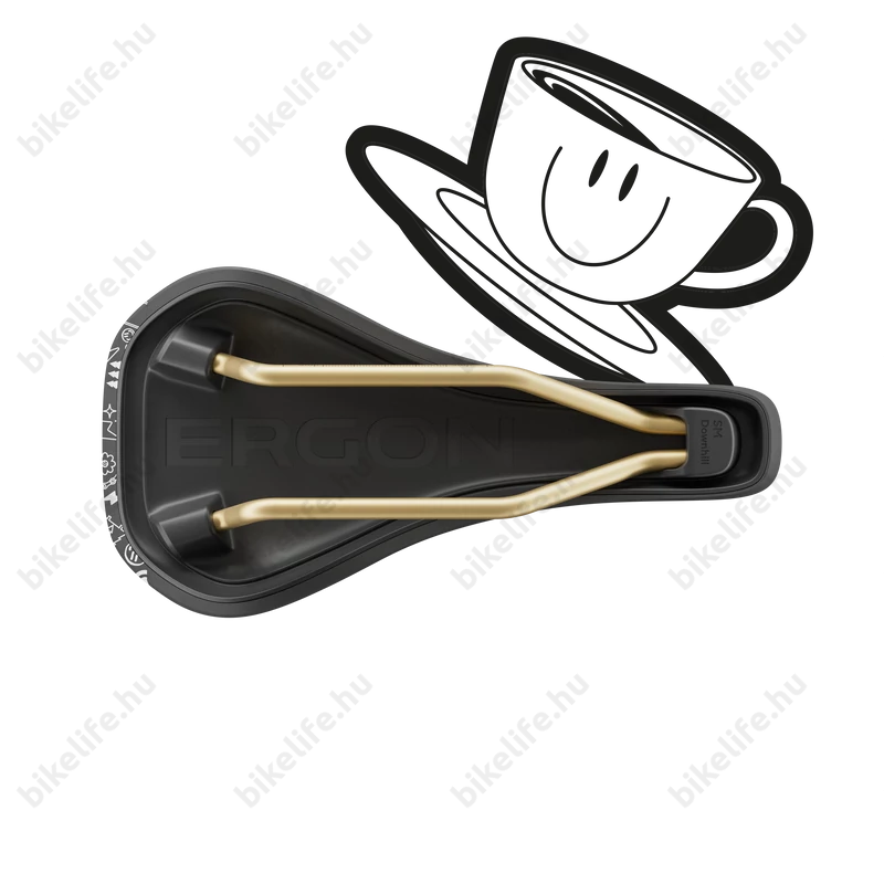 Ergon SM Downhill Comp Vali Höll Edition sport nyereg DH/Dirt/Gravity felhasználásra, Cr-Mo pálca, fekete