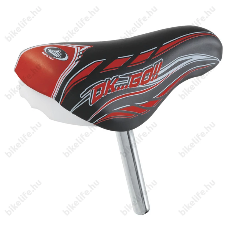 Selle Montegrappa gyerek nyereg nyeregcsővel egybeépítve (csőátmérő 22mm) piros-fekete
