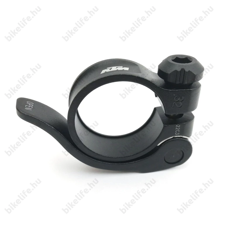 Nyeregcsőbilincs 31,8 KTM gyorszáras, fekete
