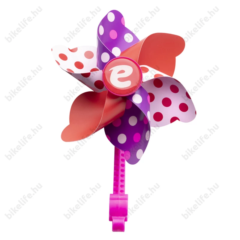Szélforgó gyerekbiciklire Milli rózsaszín/lila/piros pöttyös