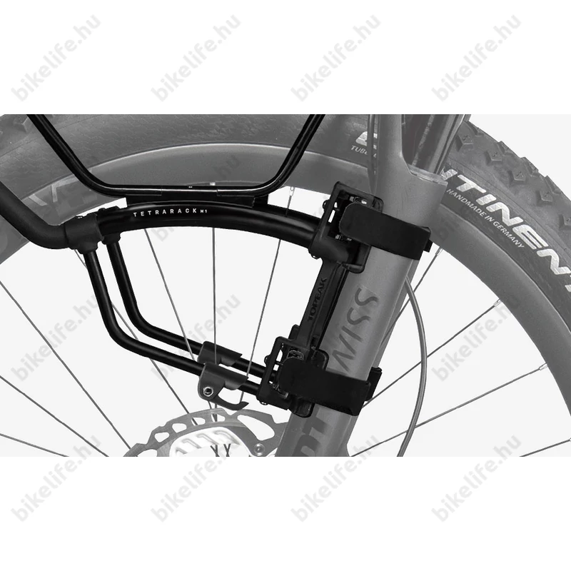 TOPEAK TetraRack M1 csomagtartó első villára MTB kerékpárra, QuickTrack és Racktime rendszerrel