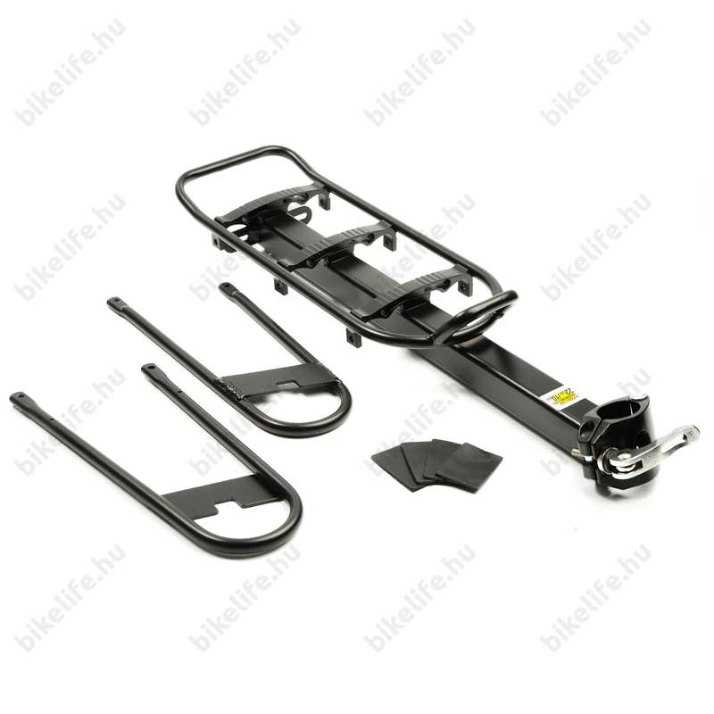Nyeregcsőre csomagtartó Tranz-X Basic gyorszáras, táskatámasszal