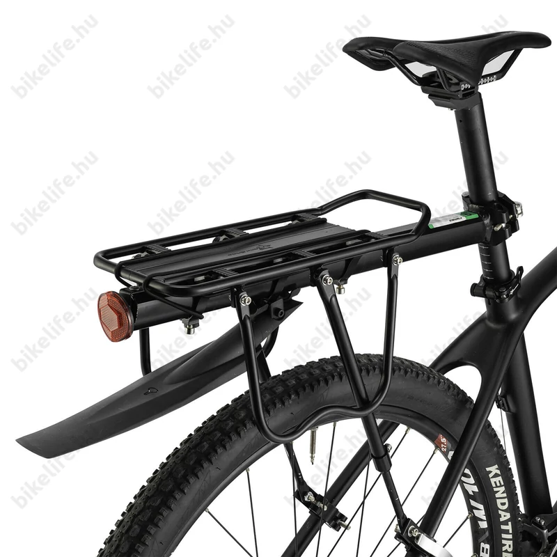 Ridepositive Versatile gyorszáras nyeregcsőre szerelhető csomagtartó táskatámasszal sárvédővel 50kg teherbírással