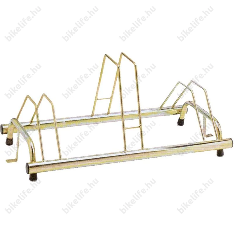 Kerékpártároló állvány talajra rögzíthető 3db kerékpárhoz 770x410x240mm