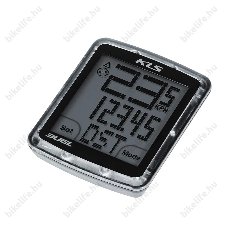 Kellys KLS Duel kerékpáros kilométeróra 10 funkciós vezetékes áttetsző szürke