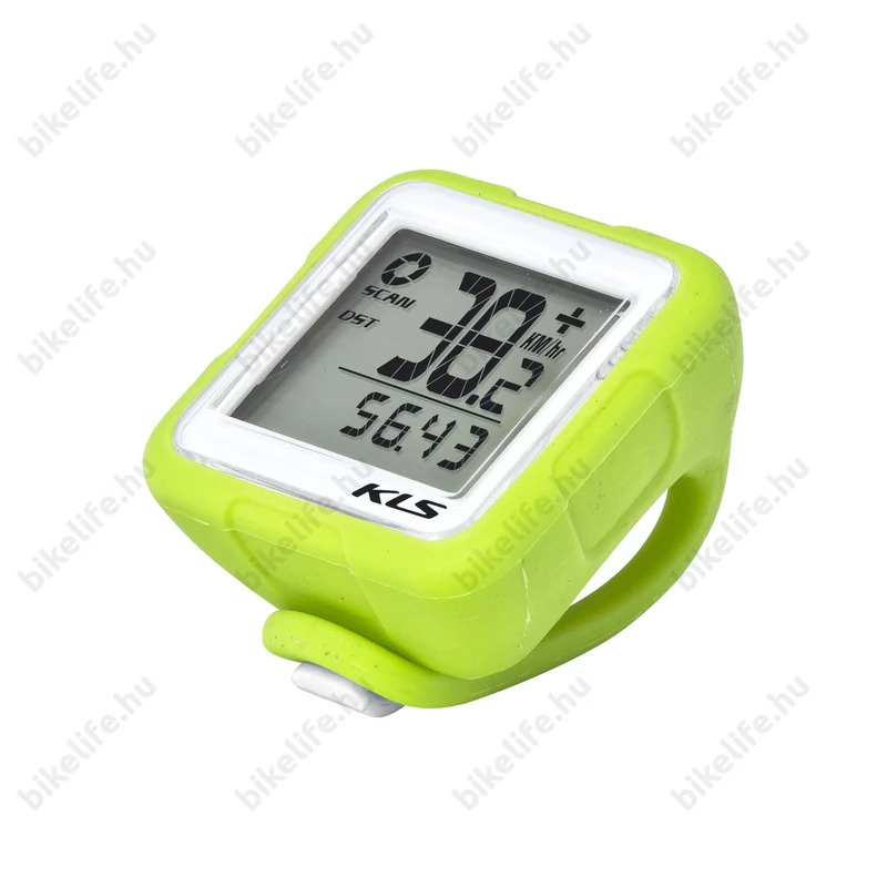 Kellys KLS Reflex vezeték nélkül kerékpár kilométeróra szilikon pánttal, 14 funkciós, Lime