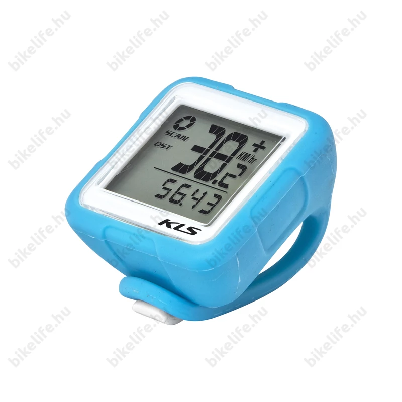 Kellys KLS Reflex vezeték nélkül kerékpár kilométeróra szilikon pánttal, 14 funkciós, Sky Blue