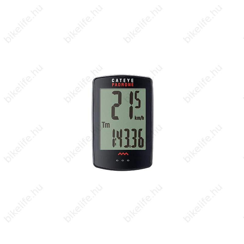 Cateye Padrone kilométeróra CCPA100W, nagy kijelzővel,vezeték nélküli, fekete