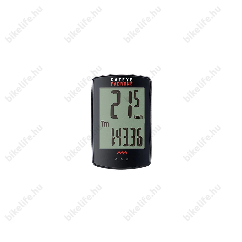Cateye Padrone kilométeróra CCPA100W, nagy kijelzővel,vezeték nélküli, fekete