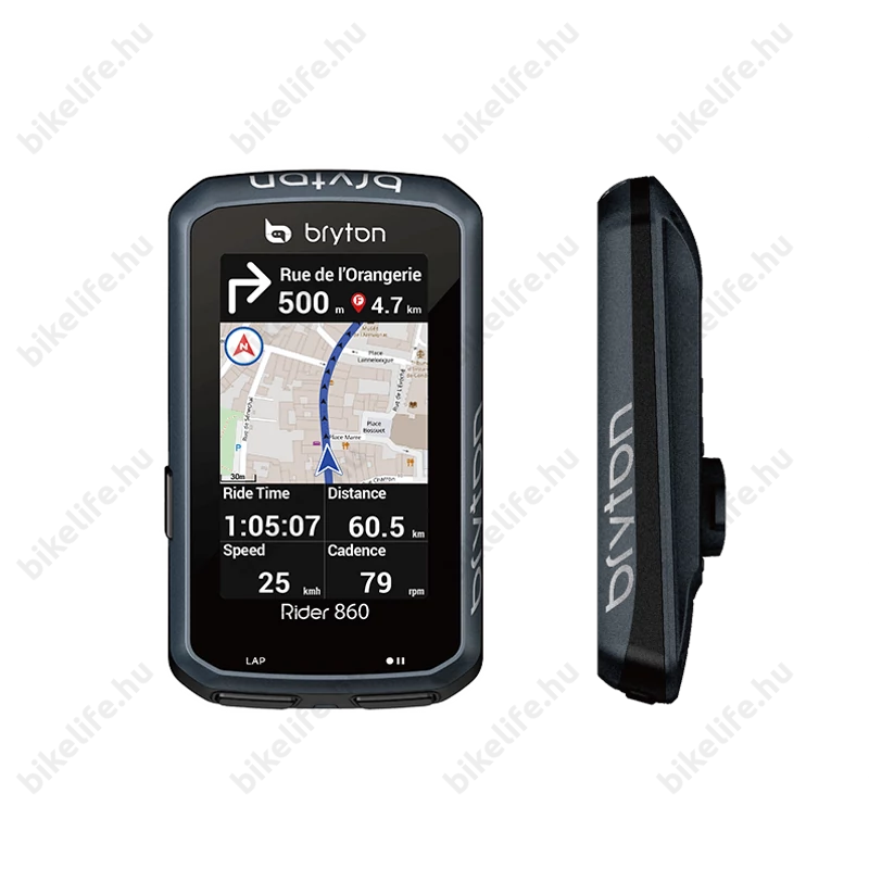 Bryton Rider 860E GPS kilométeróra, 90+ funkciós, fekete
