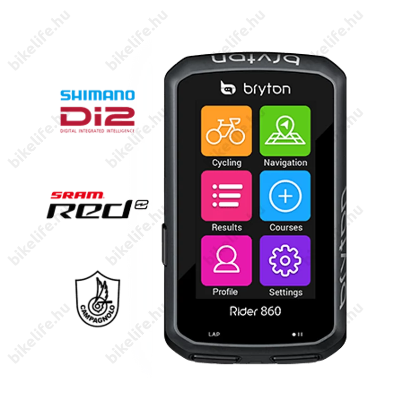 Bryton Rider 860E GPS kilométeróra, 90+ funkciós, fekete