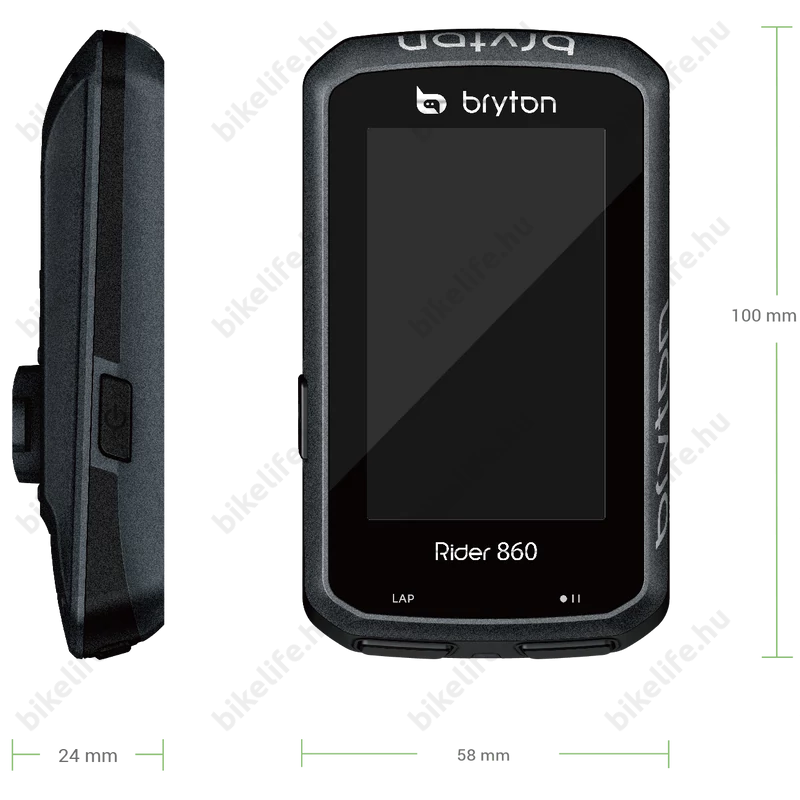 Bryton Rider 860E GPS kilométeróra, 90+ funkciós, fekete