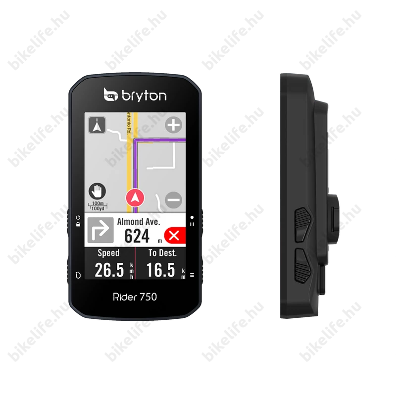 Bryton Rider 750T GPS kilométeróra, 90+ funkciós, színes érintő kijelző, hangvezérelt nav, HRM, CAD, SPEED