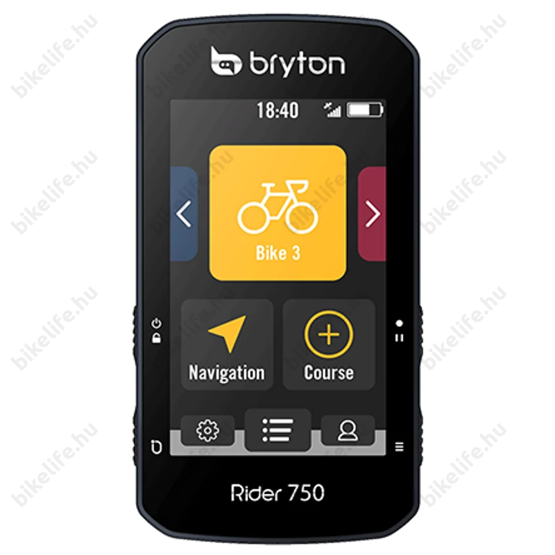 Bryton Rider 750T GPS kilométeróra, 90+ funkciós, színes érintő kijelző, hangvezérelt nav, HRM, CAD, SPEED
