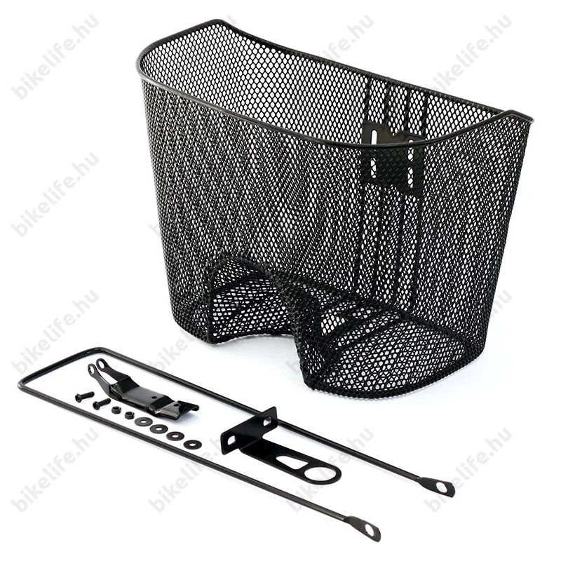 Kosár előre sűrűszövéses nagy fekete dinamós lámpához