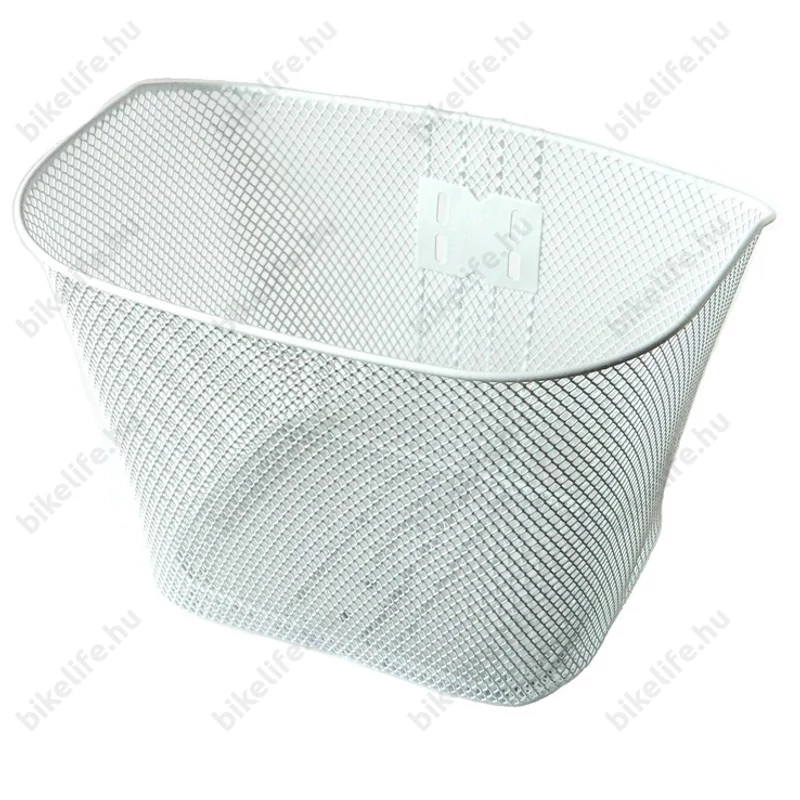 Kerékpár első kosár fehér sűrűszövésű fix rögzítésű